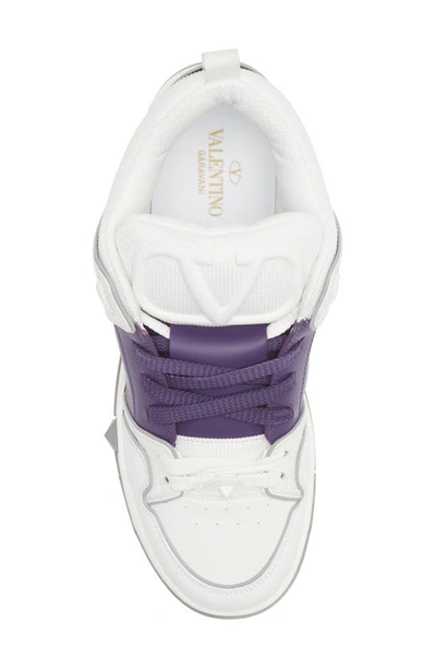 Shop Valentino Open Skate Low Top Sneaker In Bianco Purple Grey/ Bia/ Bia