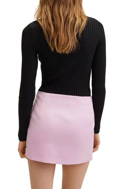 Shop Mango Seams Miniskirt In Light Pink