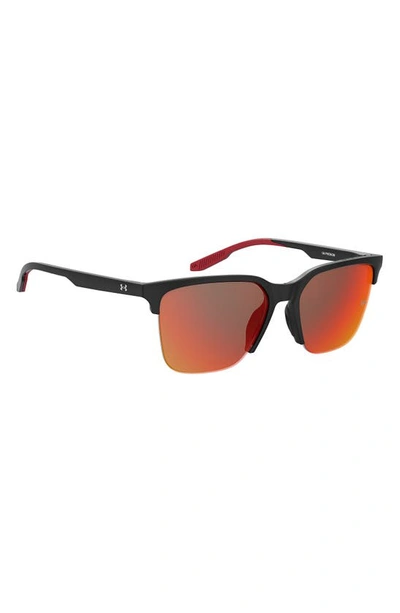 Shop Under Armour 55mm Square Sunglasses In Black Red Multi Layer