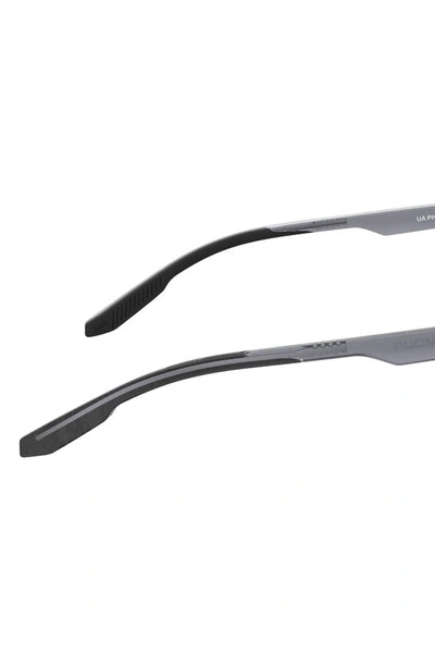 Shop Under Armour 55mm Square Sunglasses In Grey Crystal Silver Mirror