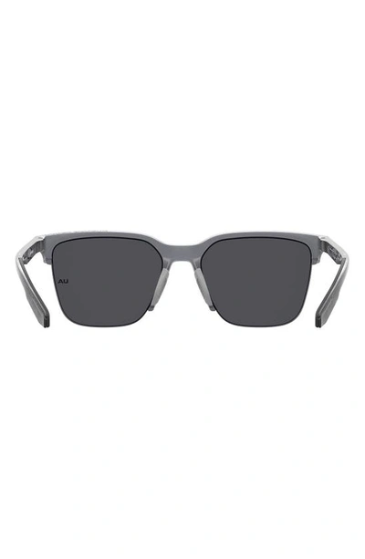 Shop Under Armour 55mm Square Sunglasses In Grey Crystal Silver Mirror