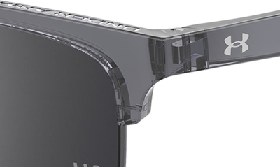 Shop Under Armour 55mm Square Sunglasses In Grey Crystal Silver Mirror