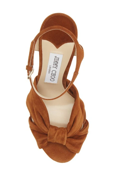 Shop Jimmy Choo Heloise Suede Platform Sandal In Tan