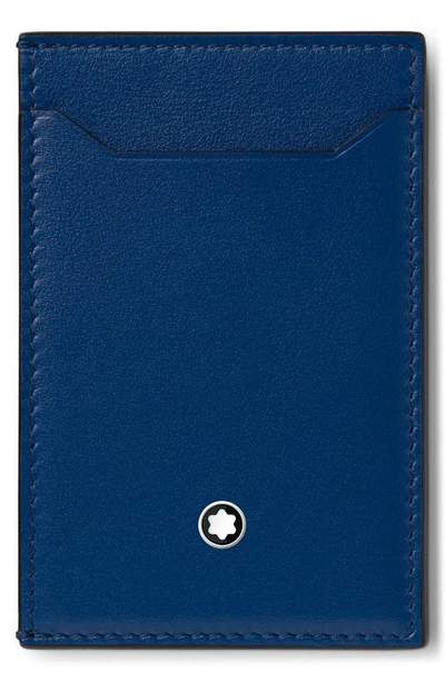 Shop Montblanc Meisterstück Leather Card Case In Blue