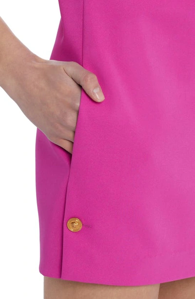 Shop Versace Keyhole Cady Sleeveless Minidress In Fuxia