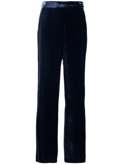 Shop Etro Straight High-waisted Trousers In Blue