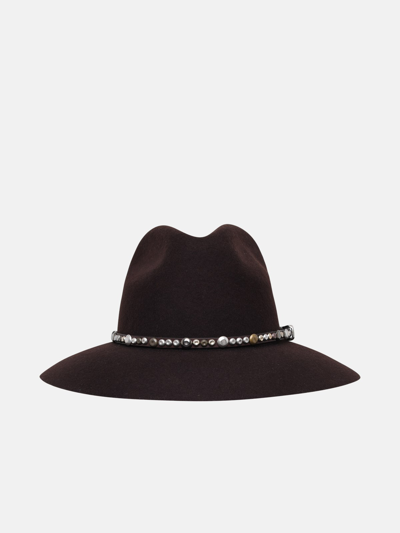 Shop Golden Goose Wool Fedora Hat In Brown