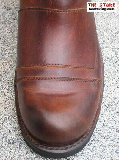 Pre-owned Sendra Boots Bikerboots 8373 Farmer Stiefel Braun Leder Handmade Gr. 40 Bis 46