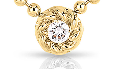 Roberto Coin 18k Beaded Chain Necklace With Diamond Bezel In Yellow Gold