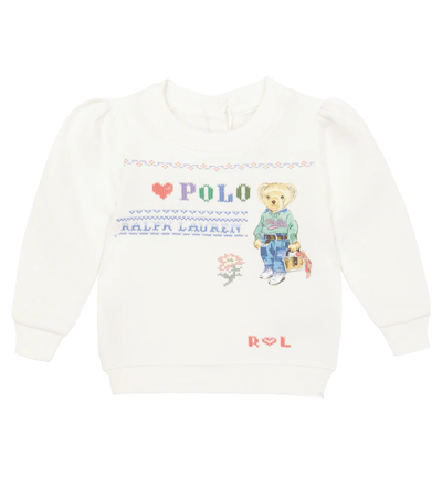 Shop Polo Ralph Lauren Baby Embroidered Sweater In Deckwash White