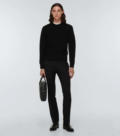 Shop John Smedley Wool And Cashmere Sweater In Black