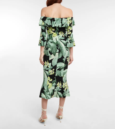 Norma Kamali Off-shoulder Printed Midi Dress In Multi