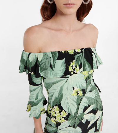 Norma Kamali Off-shoulder Printed Midi Dress In Multi