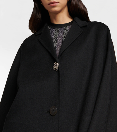 Shop Loewe Wool And Cashmere Coat In Black