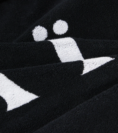 Alaïa Logo Jacquard Cotton Towel In Noir/blanc