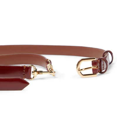 Shop Totême Double-clasp Leather Belt In Cognac