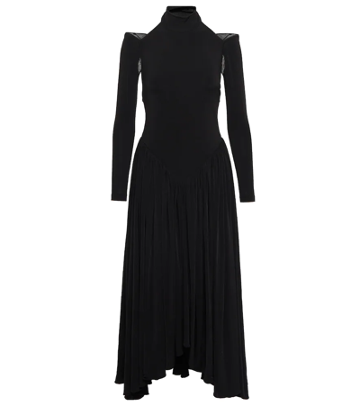 Shop Khaite Dasa Open-back Crêpe Jersey Midi Dress In Black