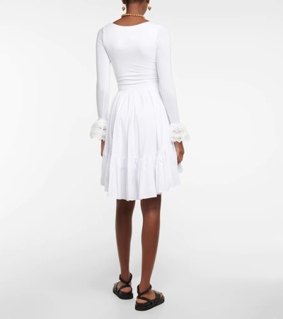 Shop Caroline Constas Maise Jersey Minidress In White