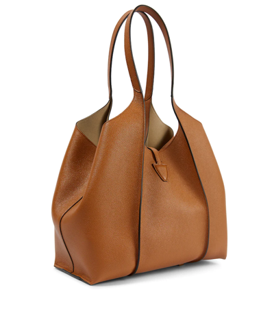 Shop Tod's Timeless Medium Leather Tote Bag In Kenia Scuro