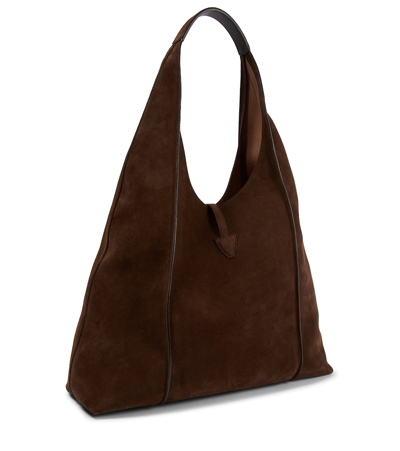 Shop Tod's Timeless Large Suede Tote Bag In Marrone Africa
