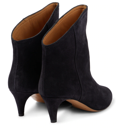 Shop Isabel Marant Dripi Suede Ankle Boots In Faded Black