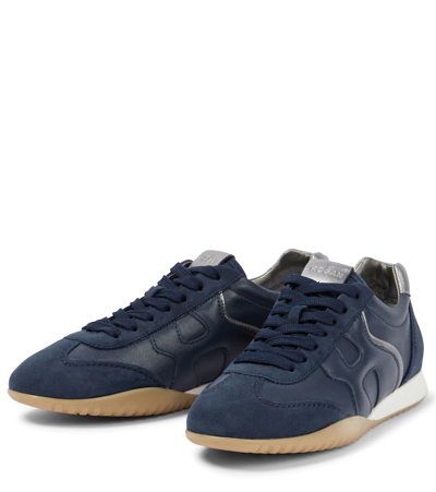 Shop Hogan Olympia-z Suede And Leather Sneakers In Galassia Sc+grigio M