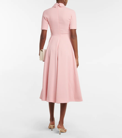Emilia Wickstead Alice Pink Textured Midi Dress In Baby Pink