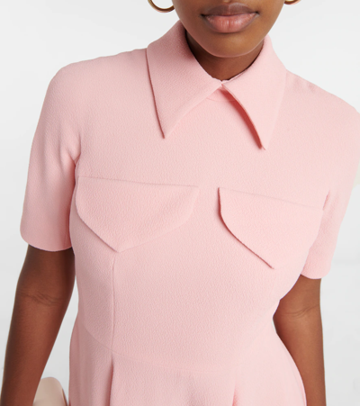 Emilia Wickstead Alice Pink Textured Midi Dress In Baby Pink