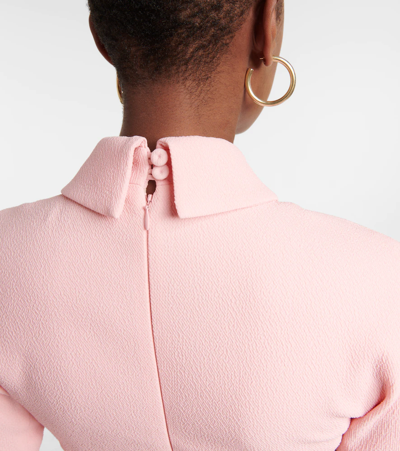 Emilia Wickstead Alice Pink Textured Midi Dress In Baby Pink