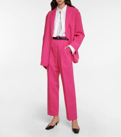 The Frankie Shop Bea Straight Leg Tailored Trousers In Fuschia