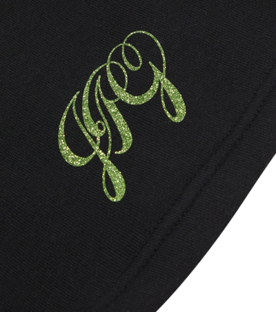 Shop Jean Paul Gaultier Glitter-embellished Cotton Knit Beanie In Black