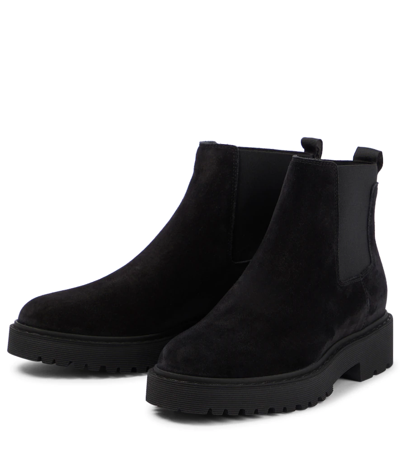 Shop Hogan Leather Chelsea Boots In Nero