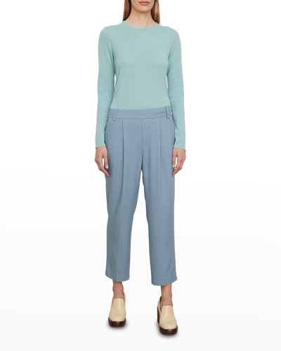 Shop Vince Pleated Drapey Pull-on Pants In Coastal