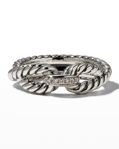 David Yurman Cable Loop Ring With Diamonds In Adi