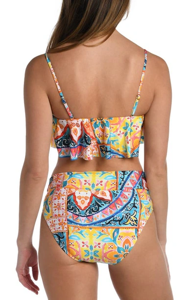 Shop La Blanca Soleil Bandeau Ruffle Bikini Top In Multi