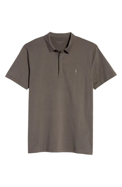 Shop Allsaints Brace Slim Fit Solid Polo In Sidewalk Grey