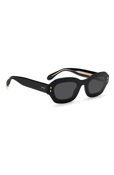 Shop Isabel Marant 49mm Square Sunglasses In Black Gold / Grey