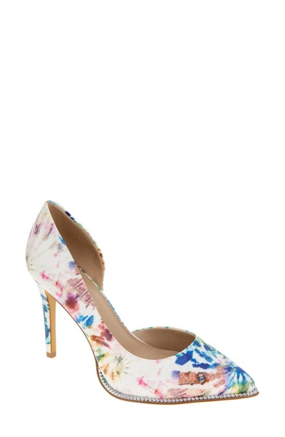 Shop Bcbgeneration Harnoy Half D'orsay Pointed Toe Pump In Tie Dye Multi