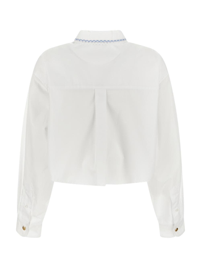 Shop Miu Miu Shirt Woman In Cotton In White