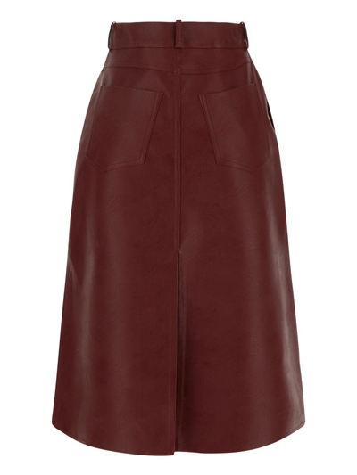Shop Stella Mccartney Alter Mat Midi Skirt In Red