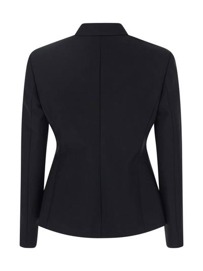 Shop Givenchy Slim Peplum Jacket In Wool And Mohair In Black