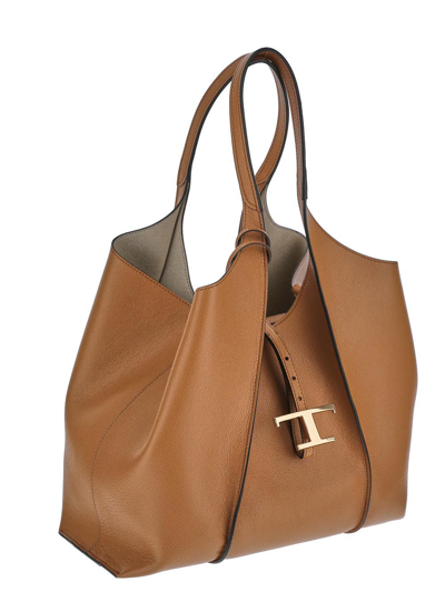 Shop Tod's Shopping Timeless Bag In Brown