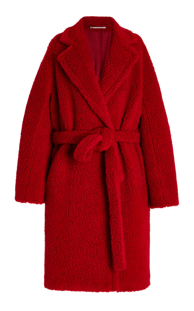 Shop Stella Mccartney Women's Teddy Coat In Red