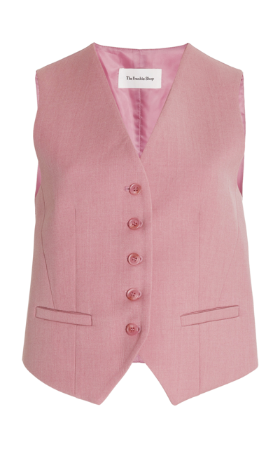Shop The Frankie Shop Gelso Woven Waistcoat In Pink