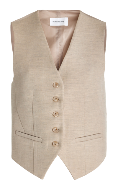 Shop The Frankie Shop Gelso Woven Waistcoat In Neutral