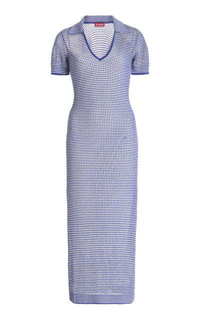 Shop Staud Women's Oceane Cotton-blend Maxi Dress In Blue
