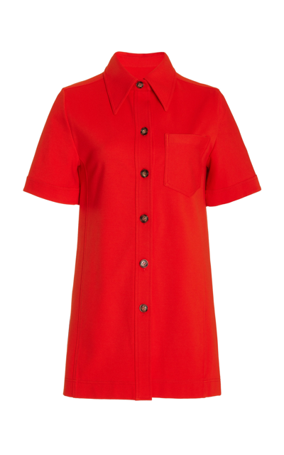Shop Victoria Beckham Women's Woven Button-down Shirt In Orange