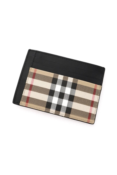 Shop Burberry Vintage Check Cardholder With Money Clip In Mixed Colours