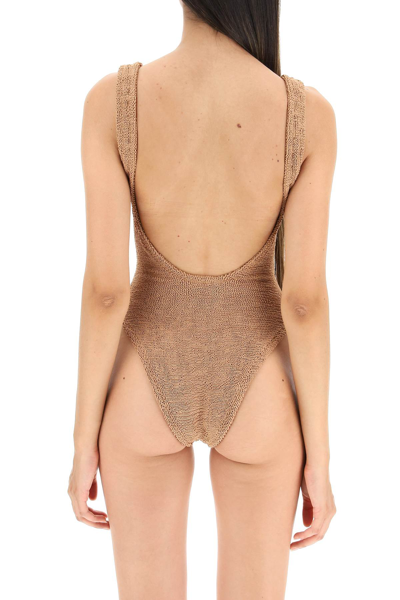 Shop Hunza G . Square Neck Swimsuit In Brown
