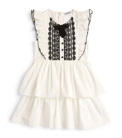 Shop Self-portrait Sleeveless Embroidered Dress (3-12 Years) In White